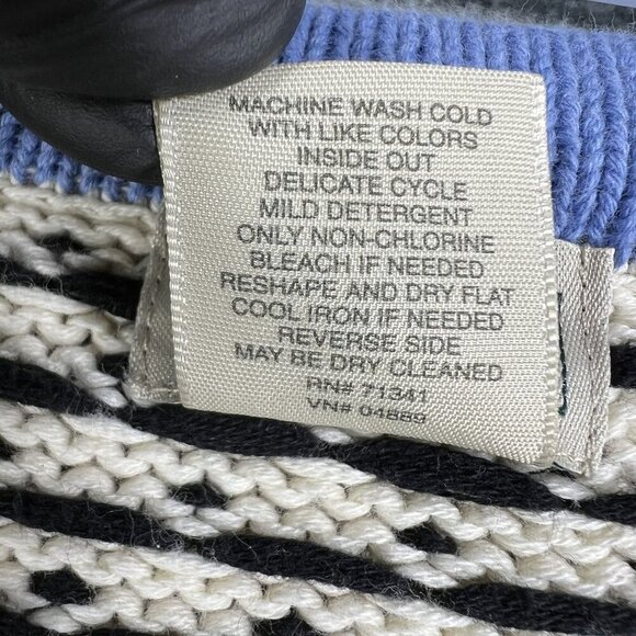 L.L. Bean Vintage Womens XL Nordic Fair Isle Thick Cardigan Fisherman Sweater - Picture 15 of 16